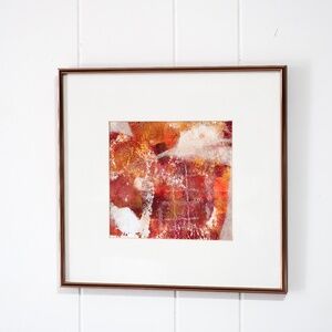 Original monotype artwork, 7" x 7.5", matted and framed, ready to hang